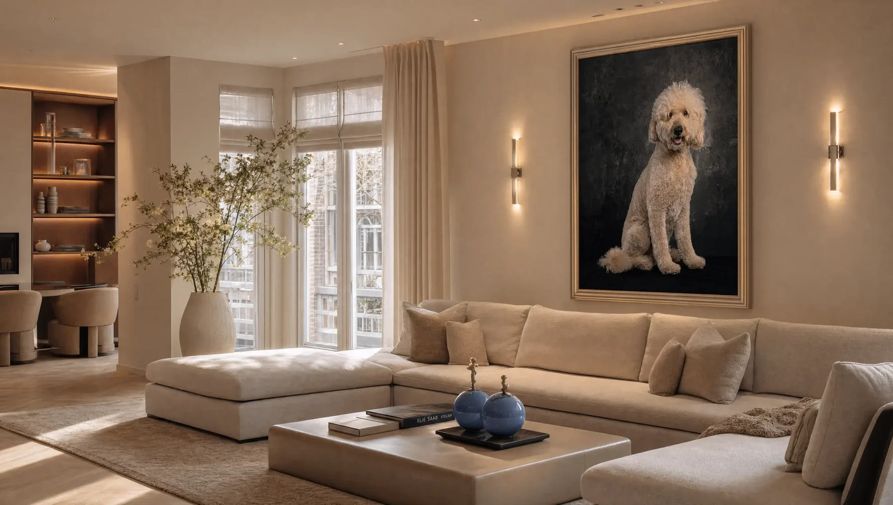 A Hound Town dog portrait presented as artwork